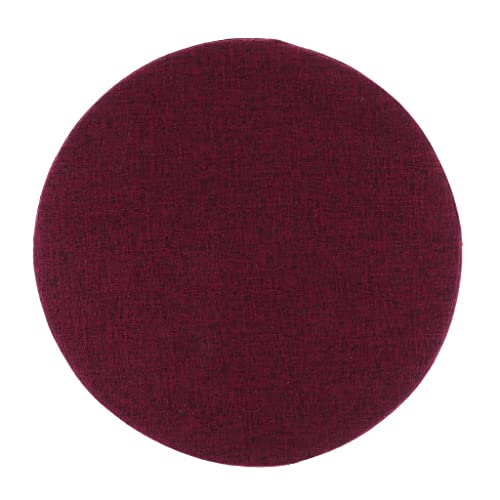 6cm Portable Round Yoga Meditation Cushion - Weight Breathable Linen, Perfect for Home and Outdoor Exercise - Wine Red