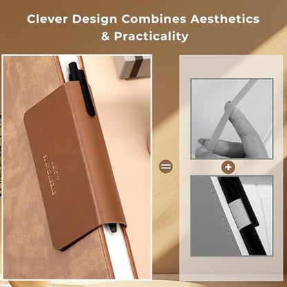 Leather Journal for Men 320 Pages B5 Large Journaling Notebooks with 100 GSM Thick Paper Journals for Writing Notebook for Men & Women with Buckle Closure Work Diary, 7.28" x 10.23", Brown