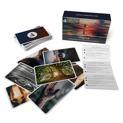 metaFox - Coaching Cards - Picture Card Set ORIGINAL - Prompt cards for coaching, therapy & workshops - motivational cards for reflection, as coaching tools & therapy tools