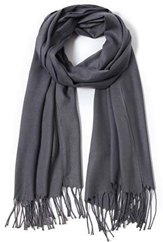 Cindy & Wendy Pashmina Shawls and Wraps Scarf for Women Soft Large Winter Shawl for Evening Dress Wedding Party - color: Charcoal