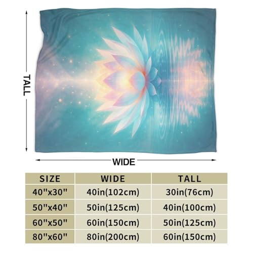 Lotus Blanket Zen Lotus Waterlily Throw Blanket Soft Cozy Fleece Fuzzy Meditation Yoga Plush Warm Stuff Bedding Nursery Blankets Gifts for Boys Girls Kids Adult Men Women 50"X60" - color: Lotus, size: 50"x60"