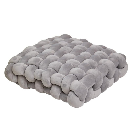 Knot Pillow, Meditation Mat, Large Floor Mat, Chair Pillow, Upholstered Cushion, Square Knot Seat Cushion, Home Decoration, Living Room, Bedroom, Sofa (Light Gray) - color: Light Gray