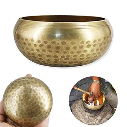 Healing Meditation Yoga Bowl Set Decorative-Wall-Dishes Resonancewith Mallet Handmade Tibetan Singing Bowl (Size : 8CM) ()