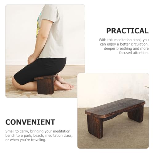 Meditation Stool Portable Wooden Kneel Mat Stool for Comfortable Meditation Practice Lightweight Non- Design for Adults and Boys and Girls for Home and Church Use