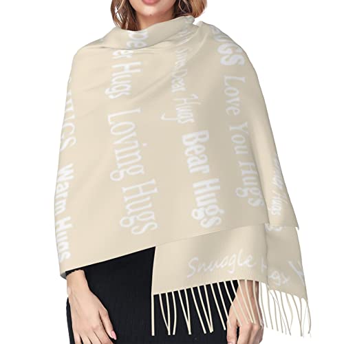 Hugs Shawl Gift For Friends And Family With Inspirational Messages Pashmina Positive Energy,Compassion,Serenity Wraps - color: Sxk00