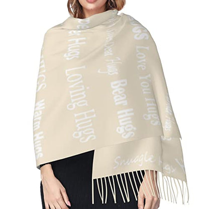 Hugs Shawl Gift For Friends And Family With Inspirational Messages Pashmina Positive Energy,Compassion,Serenity Wraps - color: Sxk00