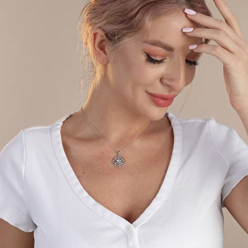 ONEFINITY Lotus Necklace 925 Sterling Silver Moonstone Pendant Necklace Yoga Lotus Jewelry for Women - style: Moonstone