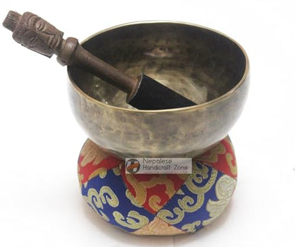 Antique Color Tibetan Handmade Meditation Singing Bowl Sets by Nepalese Handicraft Zone (5.5")