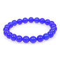 MJDCB Featured Men Women 8mm Beads Bracelet Elastic Natural Stone Yoga Bracelet Bangle 6.7" - color: Blue Agate