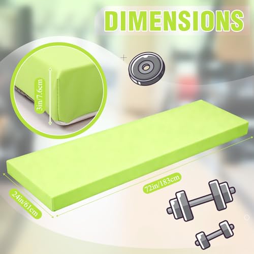 Lyrow 3 Inch 72"x 24" Thick Foldable Yoga Mat with Carry Strap, Non-slip Portable Foam Gym Mat for Yoga, Pilates and Stretching - color: Lush Green