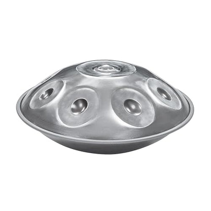 Handpan Steel Drum Instrument 440Hz 10 Notes in D Minor 22inches Handmade, Percussion Instrument - color: Moonlight Silver, size: 440Hz