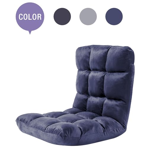 Indoor 5-Position Adjustable Floor Chair with Back Support Folding Padded Gaming Sofa Chair, Lounge Chair for Adults Video Gaming, Perfect for Meditation, Reading QL050-NA