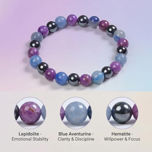 Bivei Protection Bracelet, Strength Crystal Healing Bracelet 8MM - Spiritual Stretch Beaded Jewelry for Women Men Gift - color: Quit Alcohol