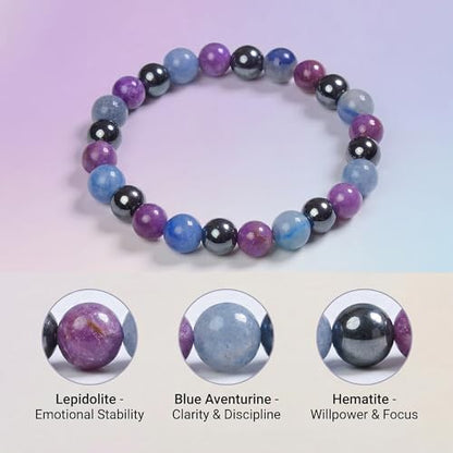 Bivei Protection Bracelet, Strength Crystal Healing Bracelet 8MM - Spiritual Stretch Beaded Jewelry for Women Men Gift - color: Quit Alcohol