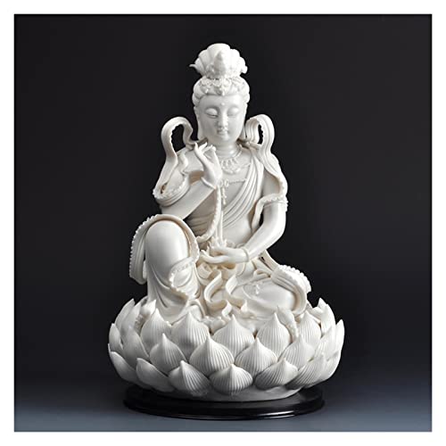 Sculpture Tabletop Sculpture Sculpture Buddha Statue Decorative Statue Guan Yin Seated Lotus Sculpture Worship Statue Feng Shui Gift Attractive & Serene Buddha Statue ( Color : Light Green ) - color: Green