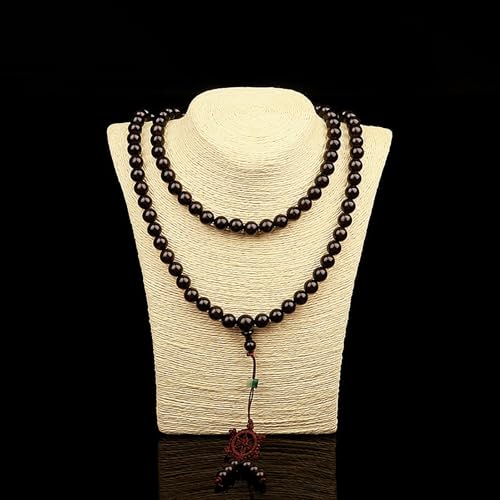 Natural Black Sandalwood 108 Mala Bracelet for Men Buddha Beads Necklace Ebony Prayer Beads Bracelet - style: 10mm Black Sandalwood - 41 inches