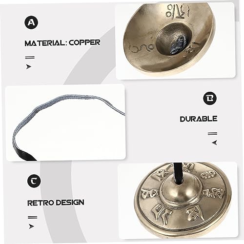 SECFOU Buddhist Religious Supplies Handmade Cymbals Bell for Meditation Healing