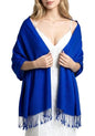 Achillea Lightweight Pashmina Scarf for Women – Soft Silky Shawl Wrap for Evening Dresses, Bridesmaids & Everyday Wear - color: Royal Blue