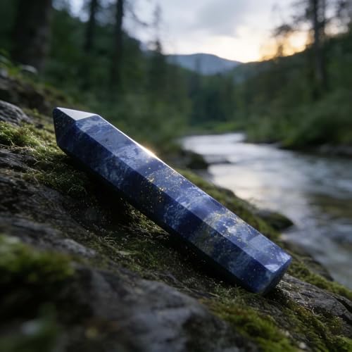 2pcs Natural Crystal Point Wand Set,Hand-Finely Polished,Meditation Healing Purification,Full-Scenario Decoration Display for Home Office,Holiday Gifting(15cm Big Wand 2pcs Lapis Lazuli)