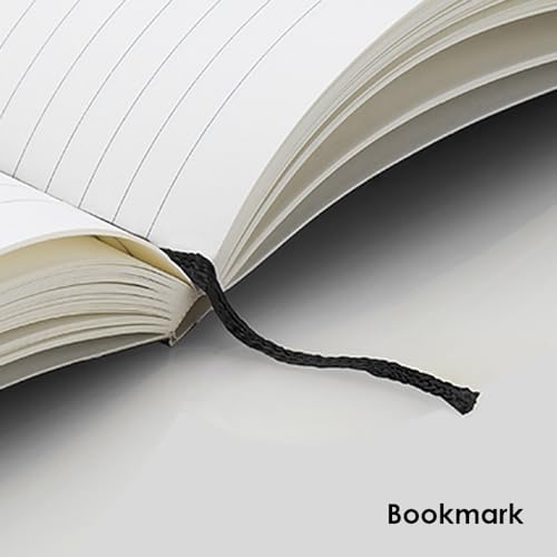 myPAPERCLIP Limited Edition A5 Ruled Notebook | 192 Pages, 100 GSM, Soft Cover, A5 (5.83 × 8.27 in) | Flat Lay | Bookmark & Elastic Closure | Black - color: Black, style: Ruled