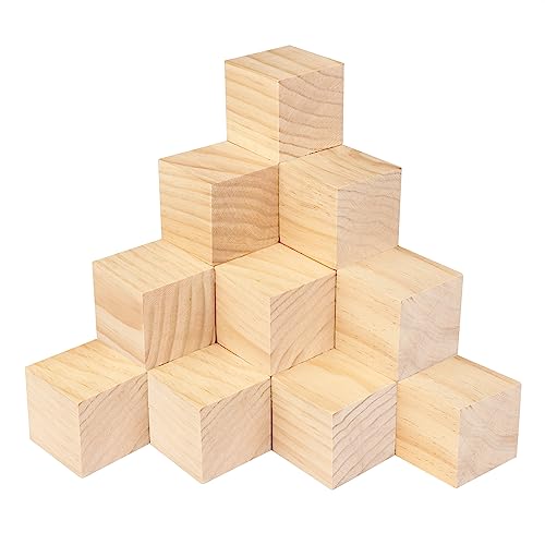 20 Packs Wooden Blocks for Crafts, 2.36 Inch Pine Wood Cubes, 6 x 6 x 6 cm Wooden Cubes for Paint, Stamp, Decorate, DIY Projects and Personalized Gifts,by GNIEMCKIN. - size: 20 Packs 2.36 Inch