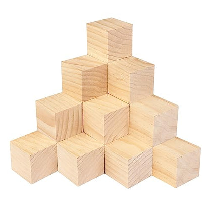 20 Packs Wooden Blocks for Crafts, 2.36 Inch Pine Wood Cubes, 6 x 6 x 6 cm Wooden Cubes for Paint, Stamp, Decorate, DIY Projects and Personalized Gifts,by GNIEMCKIN. - size: 20 Packs 2.36 Inch