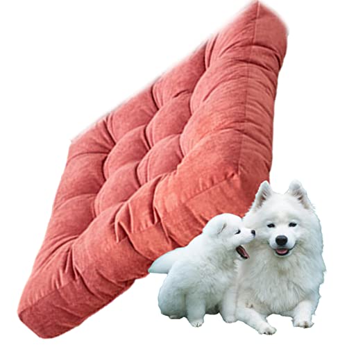 Square Meditation Pillow for Seating on Floor,Solid Thicken Futon Pillow Seat Floor Cushion for Yoga Corduroy Chair Pad (Red 55cm/22in(Set of 1)) - color: Red, size: 55cm/22in(Set of 1)