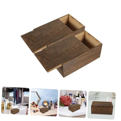 Uonlytech 2pcs Storage Box Sliding Lid Compact Jewelry Organizer for Trinkets and Keepsakes Lightweight and Design for Home Travel Storage