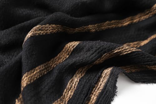 WINCESS.YU Women Gradient Scarf Long Shawls and Wraps Fashion Plain Pashmina Formal Scarf - color: Lx92-black