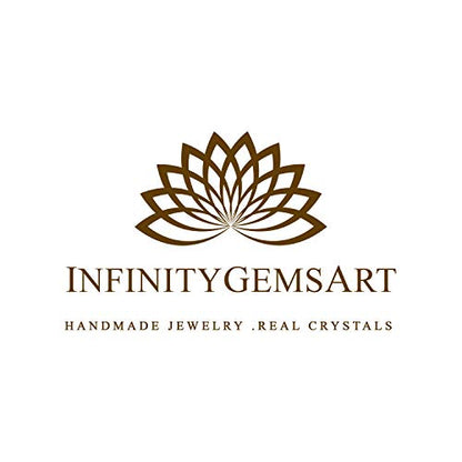 InfinityGemsArt Natural Stone Beads Dainty Bracelet Jewelry for Women, Crystals and Gemstones Birthstone 925 Sterling Silver Chain 8 inch Gifts For her
