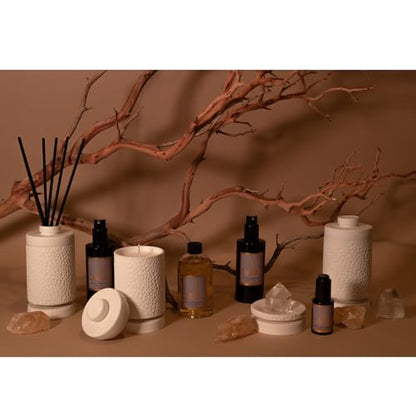 Van Dang Crystal Stone Meditation Set Smoky Quartz | Diffuser Oil Dropper Aromatherapy | Luxury Spiritual Home Decor Fragrance Gift Notes of Lavandin Nutmeg Tobacco Suede Vanilla (Smoky Quartz) - color: Smoky Quartz