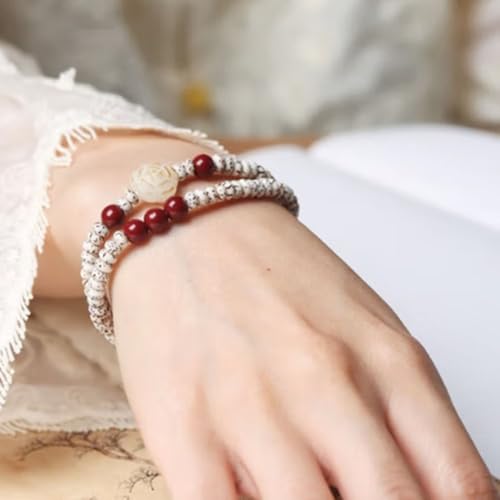 Natural Star Moon Bodhi Bracelet for Women Men Double-loop Winding Star Moon Bead Bracelet Meditatioon Healing Anxiety Relief Energy Buddha Bead Bracelets Birthday Gift - color: Bodhi 122