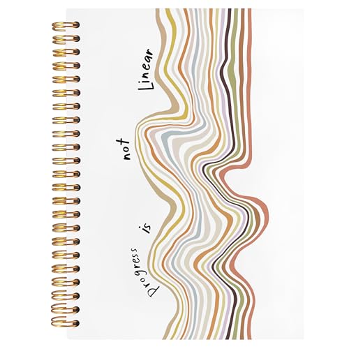 BearCake Positive Affirmations Gifts, Inspirational Motivational Notebook Journal Inspirational Gifts for Women,Progress is not Linear Hardcover Spiral Notebook 5.5x8.3 - color: physiotherapy-linear