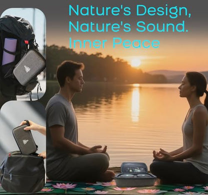 Sound Frequency Machine,Auto Tibetan Singing Bowl, Meditation Generator Instrument - Solfeggio Bath for Yoga, Mindfulness, Vibration System of Chakra Balancing, 5 Tones, 3 Timers - color: Wooden