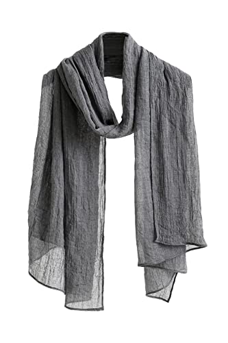 Jeelow Solid Color Scarf Wrap Shawl for Women Men – Soft Lightweight Head Scarf, All Season, Travel Beach Office Daily Wear - color: Dark Grey