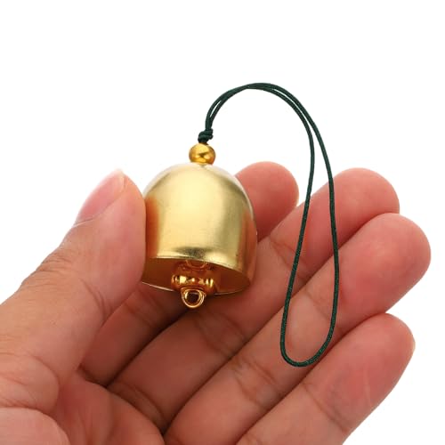 PATIKIL 6 Pcs Wind Chime, Hanging Bells Temple Bells Retro Outdoor Hanging Metal Chinese Wind Chime Round for Outside Garden Camping, Gold Green - color: Gold Green