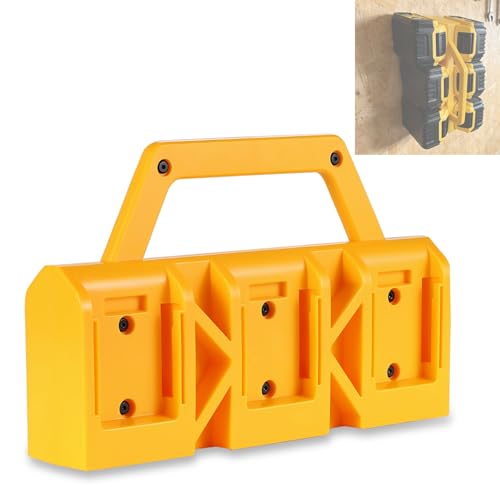 2-IN-1 Battery Holder & Wall Mount Organizer for De.Walt 20V/60V MAX & FLEXVOLT Batteries, 6-Slot Portable De.Walt Battery Caddy Storage Case with Handle for Jobsite, Garage, Workshop, Van, Truck