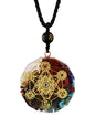 MINACHI Orgone Necklace, 7 Chakra Stone Orgonite Pendant for Spiritual Healing and Positive Energy Meditation - color: Metatron Cube