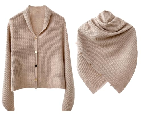 Shawl Wraps Women Fashion Knitted Shawls and Wraps Cardigan Cape Crochet Winter Shoulder Top Sweater Shawl Scarf - color: A Beige Khaki