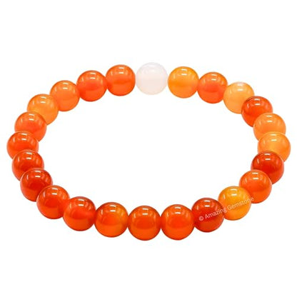Amazing Gemstone Crystal Bracelet for Women Men's Gifts - Protection Healing Crystal Bracelet - 8mm Gemstone Beaded Stretchable Bracelet Pulseras Para Hombres Mujer Stocking Stuffers Mothers Day Gift (Carnelian) - color: Carnelian