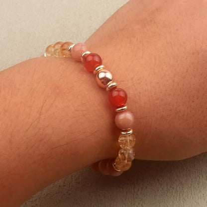 KSQS Healing Stone Bead Bracelet for Women, Natural Gemstones Balance Protection Bracelet, Spiritual Crystal Beads Bracelet Anxiety Relief with Meaning Card - style: Uplifting
