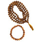 NAISHA Rudraksha Stretchable Bracelet & Rudraksha Mala 108+1 Beads Necklace 5 mukhi Paanch mukhi 5 face, Prayer Beads, Wrist Mala Wrap, Jaap Mala, Bracelet Bead Size 7 mm (Pack of 2)