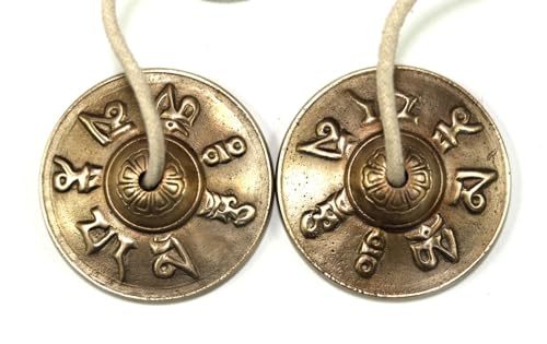Tibetan Manjeera Tingsha Meditation Bell, Chime Bells, Cymbals, Buddhist Meditation, Yoga Bell Chimes small, auspicious symbol (Manjeera-05) - size: Manjeera-05