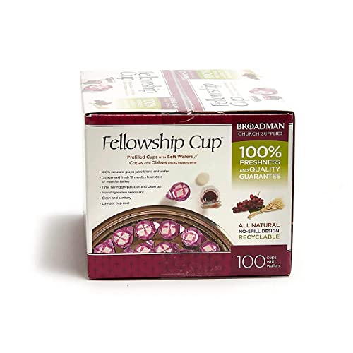BROADMAN CHURCH SUPPLIES Pre-filled Communion Fellowship Cup, Juice and Wafer Set, 100 Count - size: 100 Count (Pack of 1)