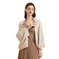 BRYCTSISEN Women's Lightweight Wool Shawl Wrap Scarf with Sleeves Outer Warm Knitted Open Front Poncho Cape Fall Winter - color: Beige