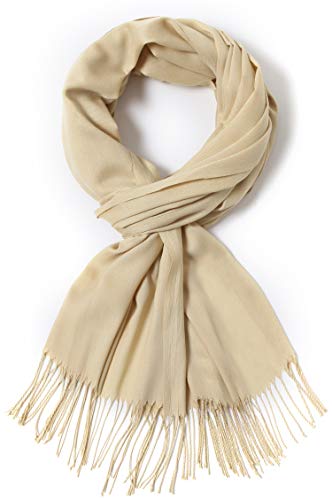 Cindy & Wendy Pashmina Shawls and Wraps Scarf for Women Soft Large Winter Shawl for Evening Dress Wedding Party - color: Khaki