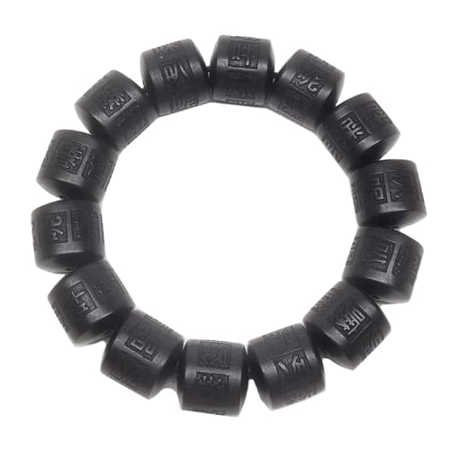 Wooden Beads Bracelet Lightning Struck Jujube Wood Black Bead Engraved with Sanskrit Words Mala Prayer Feng Shui Lucky for Women Men (Black, 16mm)