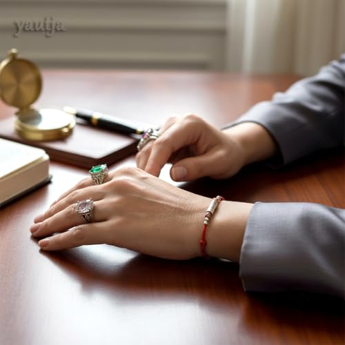 yautja Tibetan Buddhist Red String Bracelet with Tibetan Silver Om Mani Padme Hum Buddhist Mantra Bracelet Handmade Braided Adjustable Amulet Spiritual Red Rope Bracelet Lucky Protection Meditation Bracelet Yoga Prayer Jewelry Gift for Women - color: Red