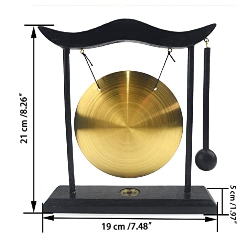 Hooshing Brass Feng Shui Gong Desktop Zen Art Home Decor Housewarming Blessing Gift - style: Simple Design