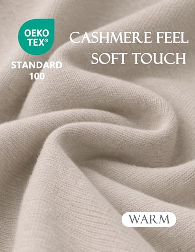 PULI Womens Large Cross Front Poncho Sweater Wrap Topper Knitted Elegant Shawls Cape for Fall Winter - color: 1-warm Oatmeal